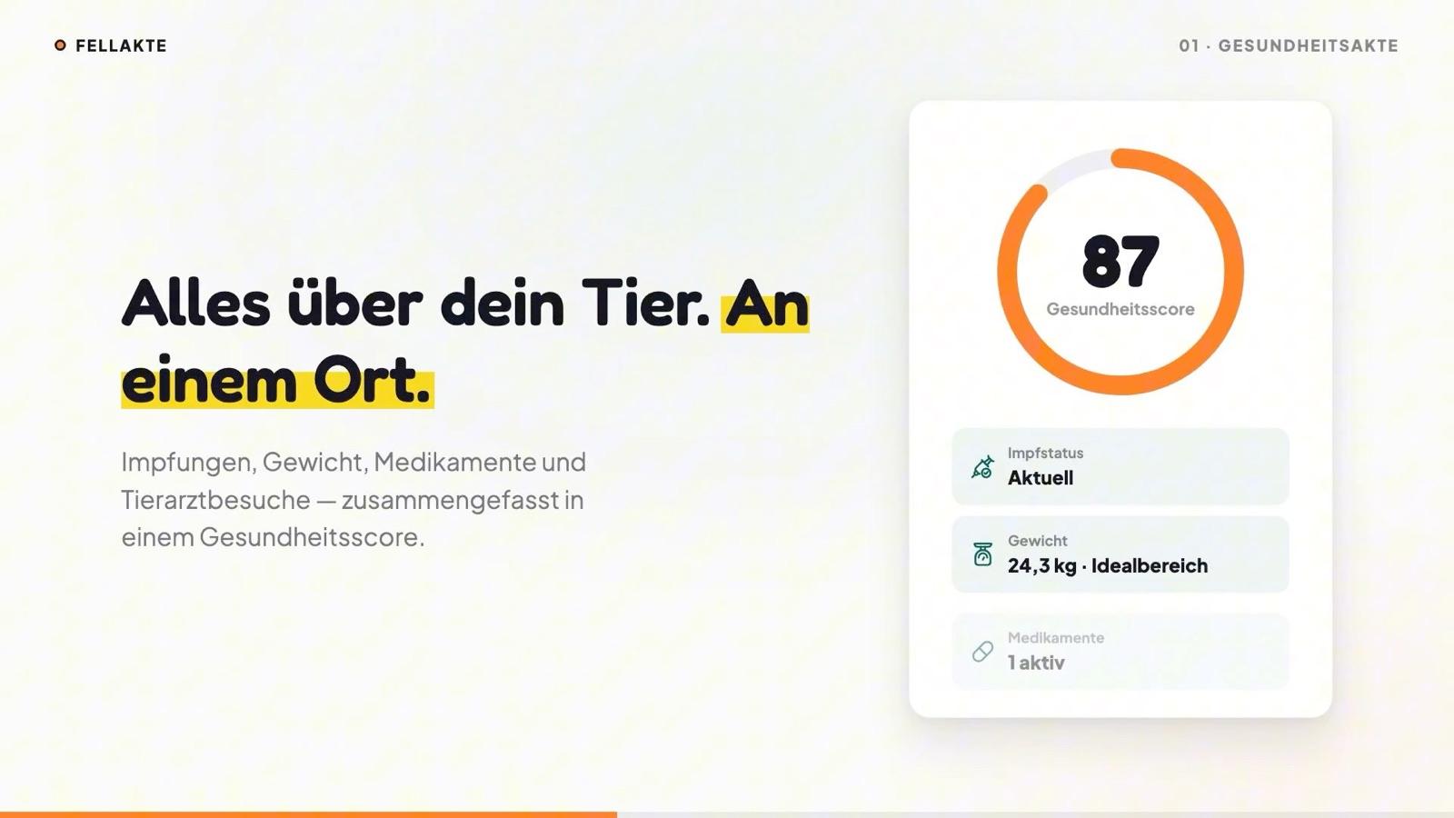 Vorschaubild des FellAkte Videos: Gesundheitsscore, Impfstatus und Gewicht auf einen Blick